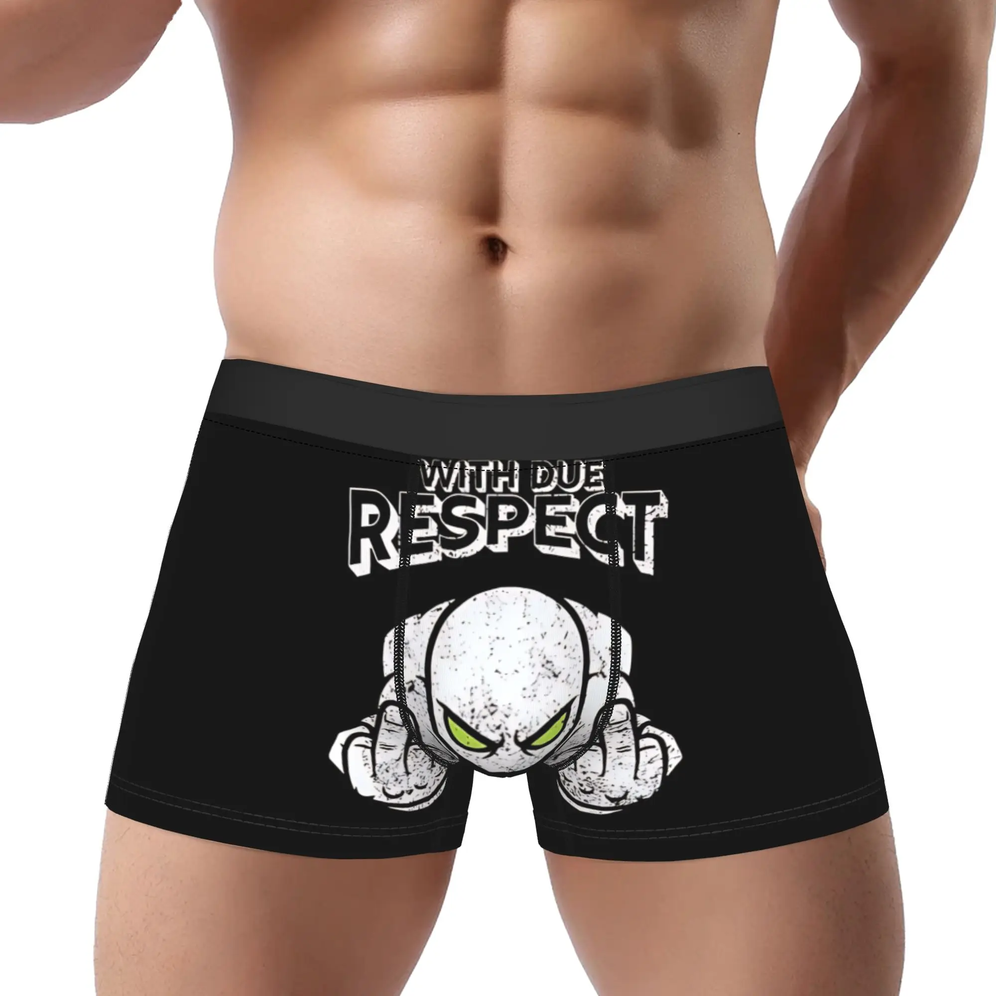 Sarcastic Alien Middle Finger  Edgy Dark Humor  Alien Cat Underpants Homme Panties Men's Underwear Print Shorts Boxer Briefs
