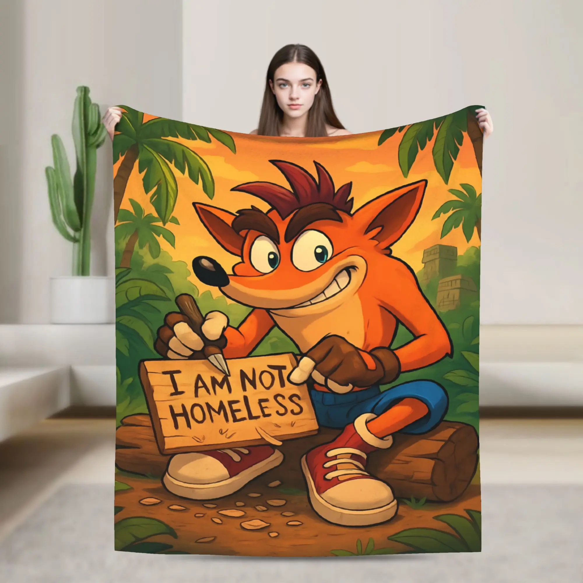 Crashs Bandicoots Blankets Quality Super Warm  Throw Blanket Winter Students Couch Bed Pattern Bedspread