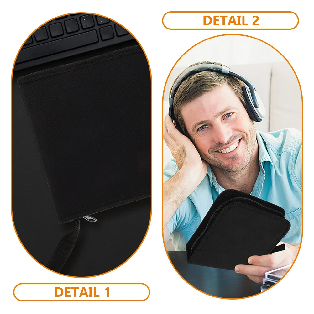 

2pcs Cd Case Dvd Bag Disc Storage Organizer Travel Portable Lightweight Zipper Holder Pouch Pp Non-Woven Scratch Resistant