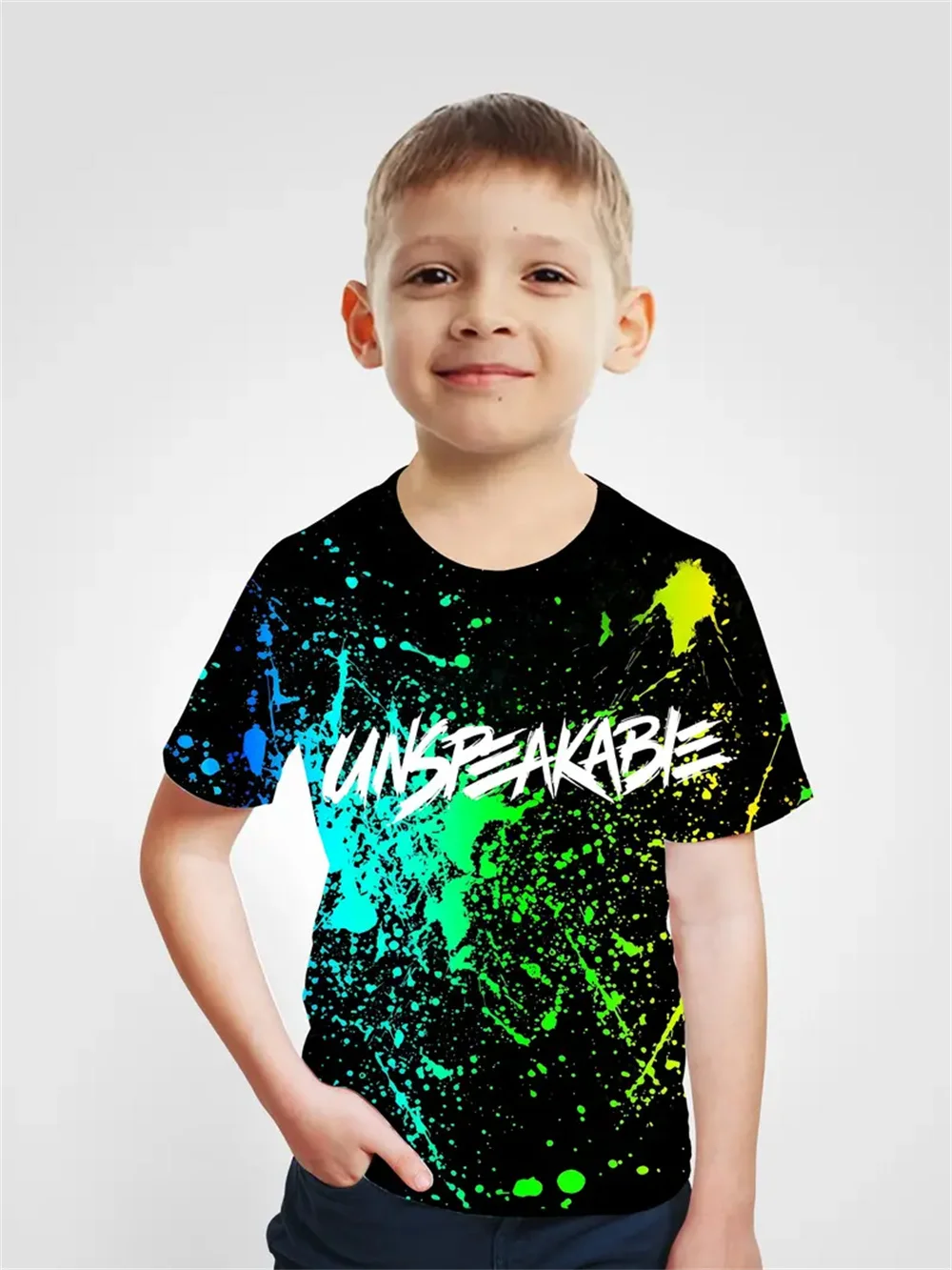 Retro Tie-Dye 3d Print Tee Shirt Kids Boys Clothes Short Sleeve Casual Children's Clothing Fashion T Shirt For Boys