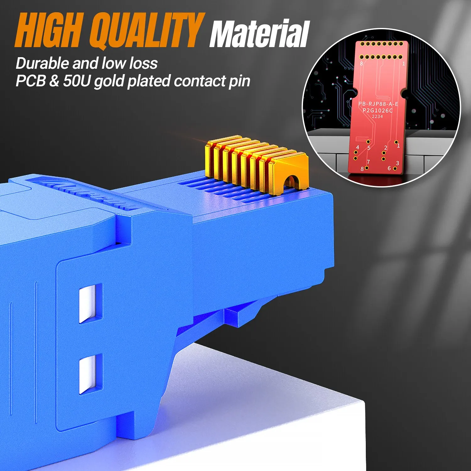 Разъемы AMPCOM RJ45, Модульный Штекер, Cat6 Cat6A UTP, сетевой разъем без инструментов, Разъемы Ethernet, кабель, Интернет-инструменты бесплатно