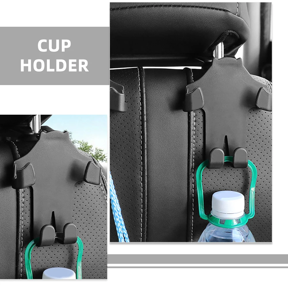 

4 Pcs Purse Hook For Car Seat Headrest Hooks Black Phone Storage Organizer Rear Backseat Accessories Purse Holders