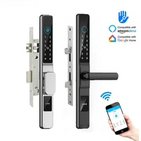 Ttlock App Smart Lock Electronic Biometric Fingerprint Locks Keyless Outdoor Waterproof Aluminum Sliding Door Lock For Home