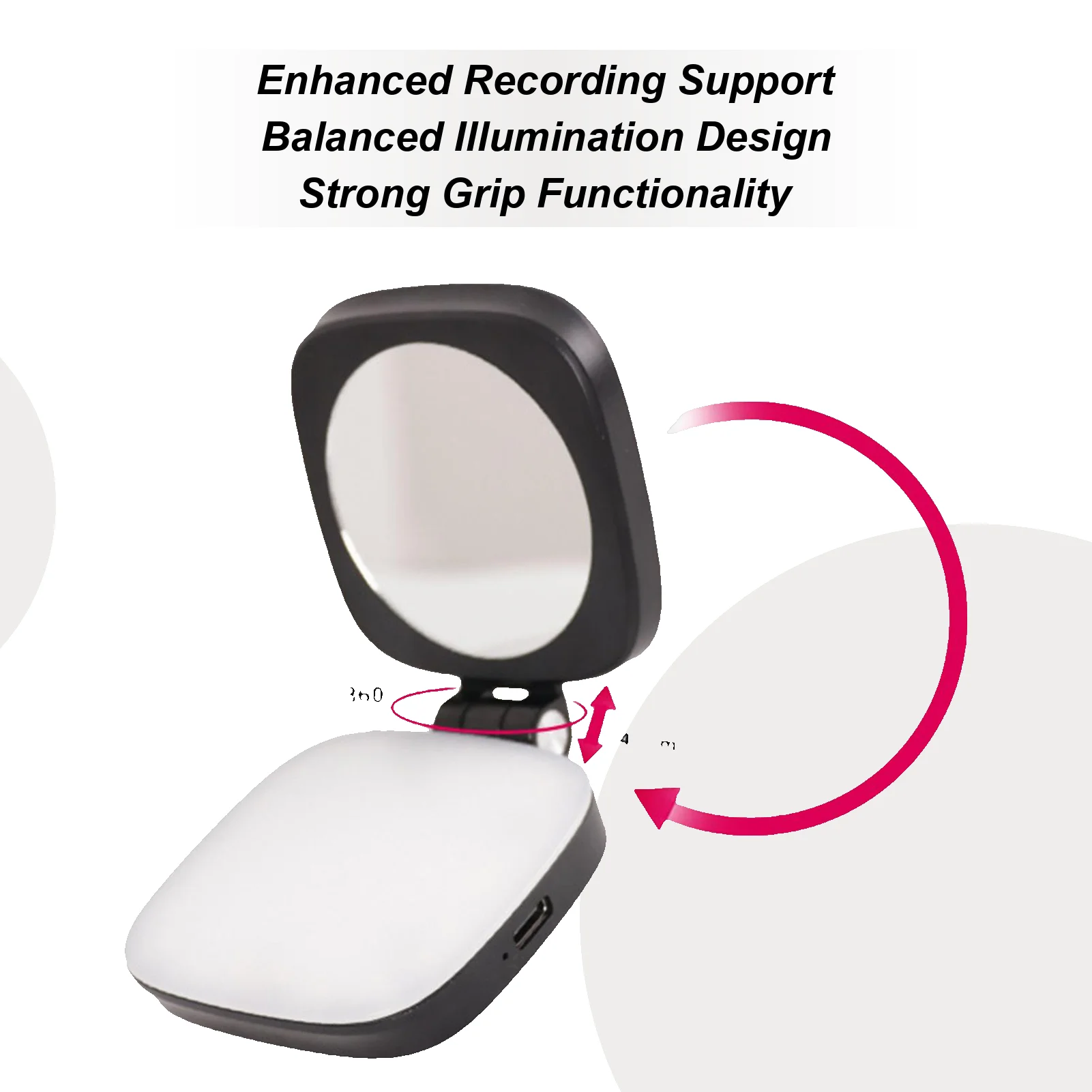 ضوء سيلفي محمول 3 أوضاع إضاءة خفيفة الوزن، ضوء سيلفي للهاتف المغناطيسي للبث المباشر والتسجيل والتصوير الفوتوغرافي والجمال #1