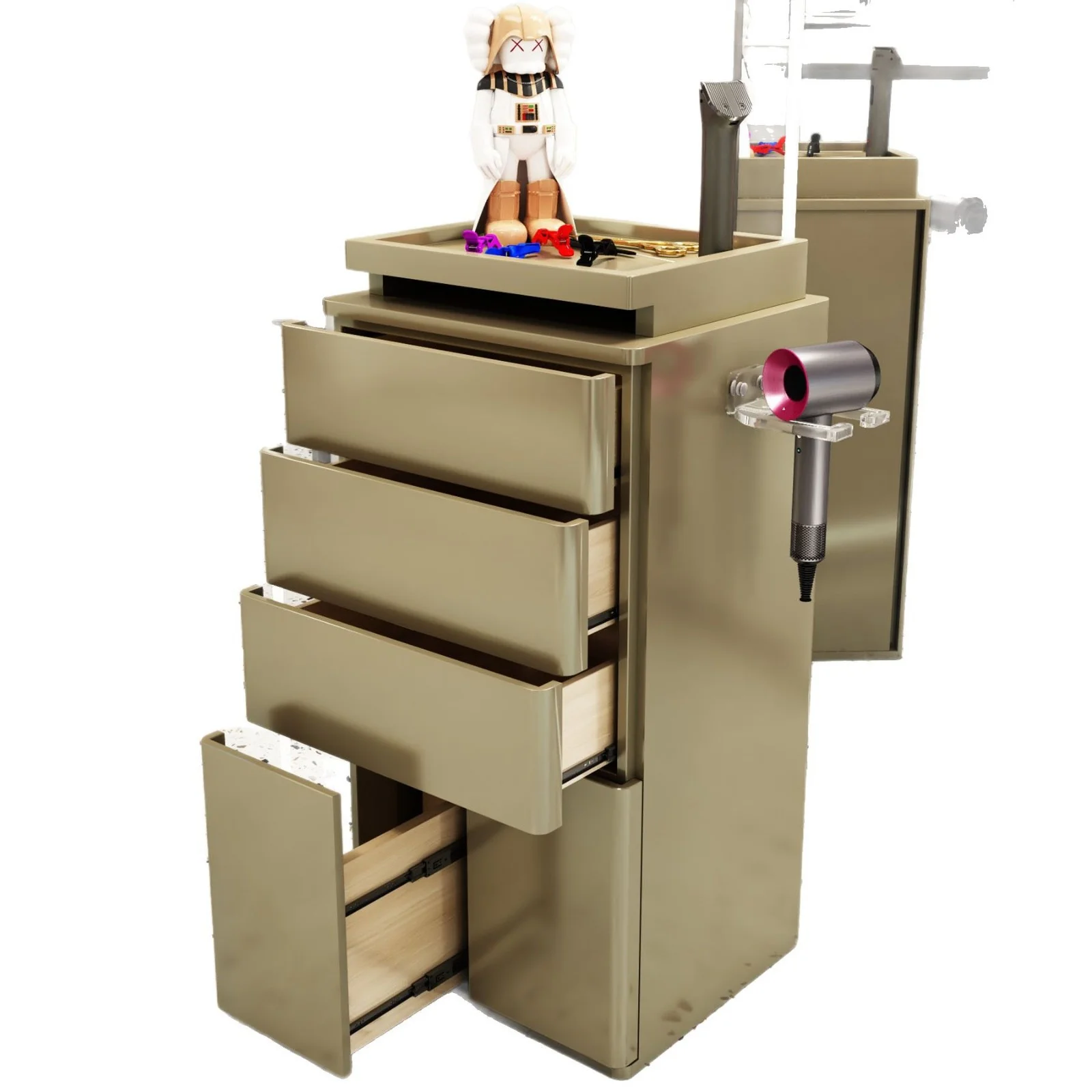 

Wholesale Hairdresser Tool Cabinet Beauty Salon Trolley Hairdresser Multi-functional Tool Table Barber Shop Wood Cabinet