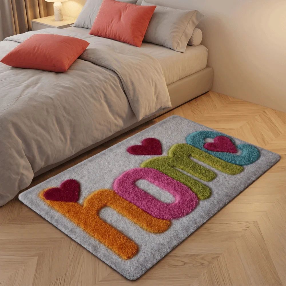 

Creative Flower Bathroom Mat Love Heart Anti Slip Absorbent Mat Decoration Letter Floor Mat Entrance Hall