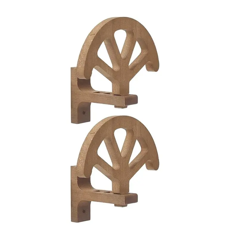 ABAE-2 Pack Wooden Wall Mounted Denim Cowboy Hat Rack, Fan Shape Holder Organizer For Bedroom Closet Entryway Western Decor