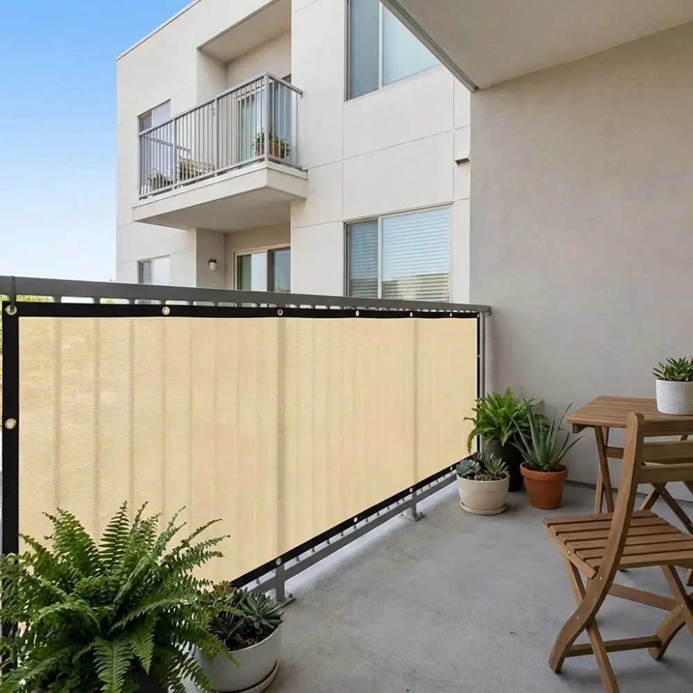 Thickened Balcony Fence Privacy Shade Screen Sun Protection Dust-proof Yard Heat Insulation Privacy Net with Grommets