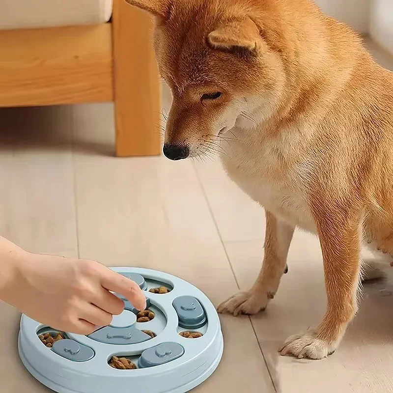 1Pc Dog Puzzle Toys Slow Food Dispenser Feeding Interactive Plate Bowl Non-Slip Anti-choking Increase IQ Cat Dogs Training Games