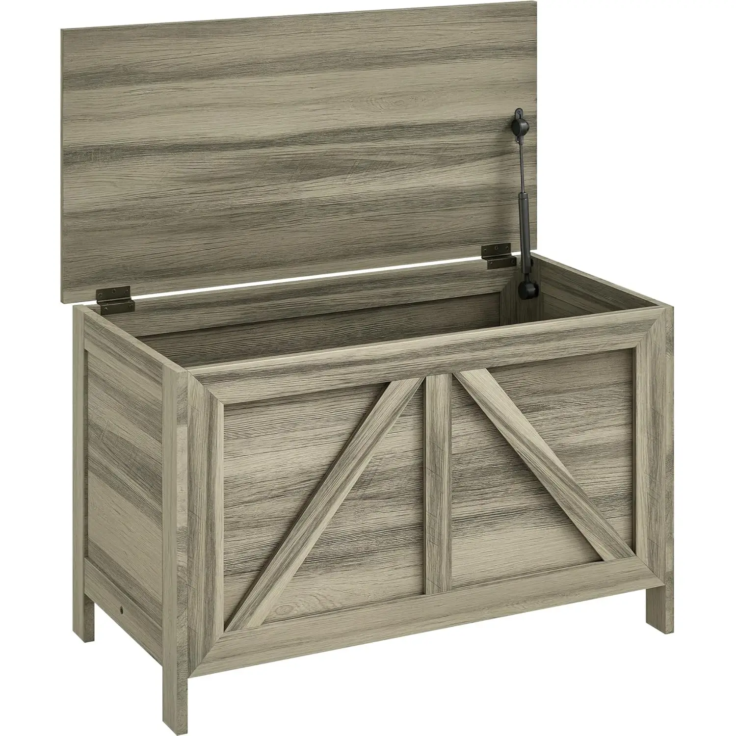 

Скамья-тумба для хранения в стиле фермерского дома, 30 дюймов, с подъемной крышкой и безопасными петлями, вместимость 100 фунтов ° Деревянный сундук для спальни, на заказ