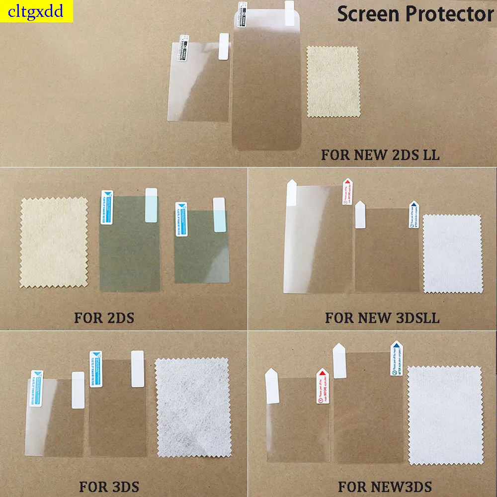 Cltgxdd 1 set transparent protective film FOR 2DS/new 2DS LL/3DS XL LL new 3DSLL 3DSXL top+bottom LCD screen film