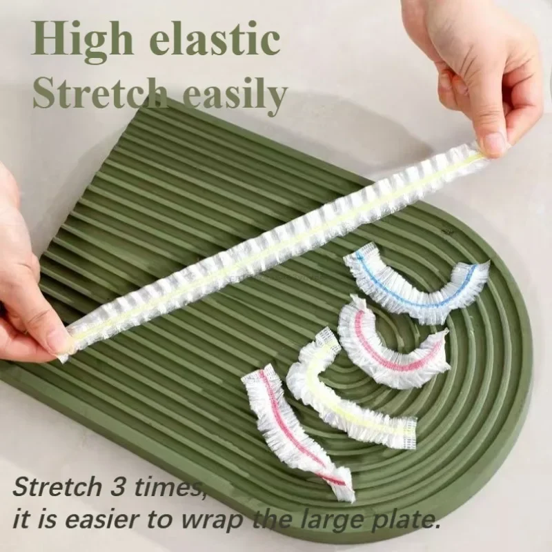 غطاء طعام للاستعمال مرة واحدة قابل لإعادة الاستخدام، غطاء بلاستيكي متين، أغطية طعام مرنة للأطباق، أغطية أطباق مرنة لحقيبة حفظ الطعام في المطبخ #4