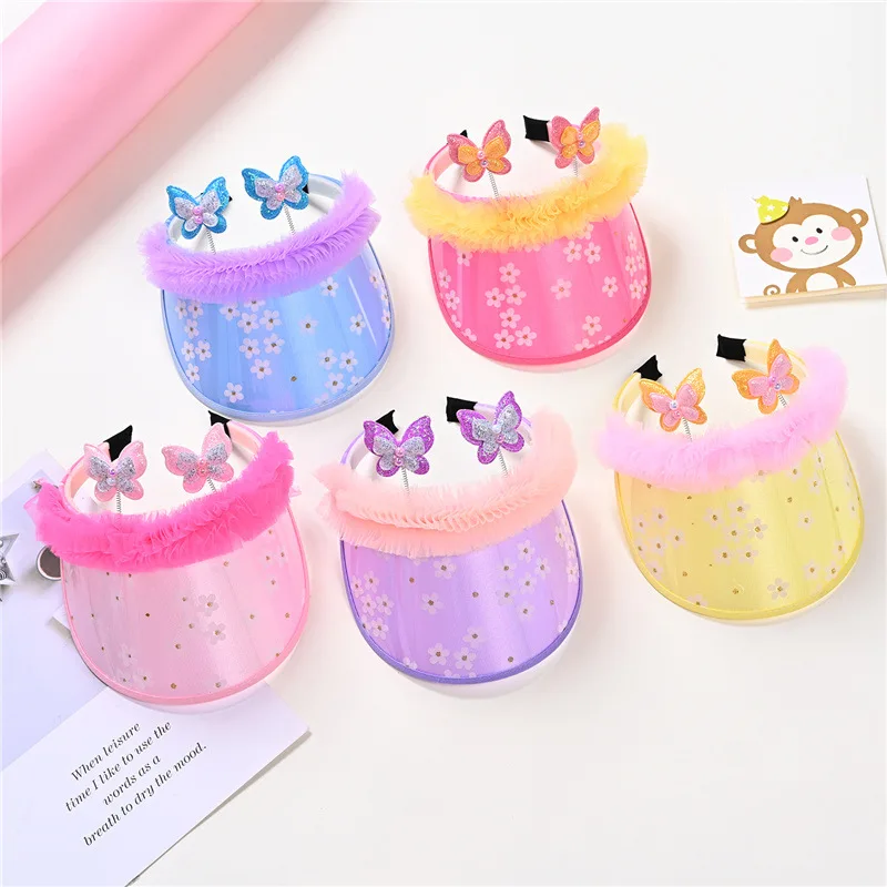 

New children's casual PVC protective sun hat baby hat summer fashion birthday gift outdoor plastic hat