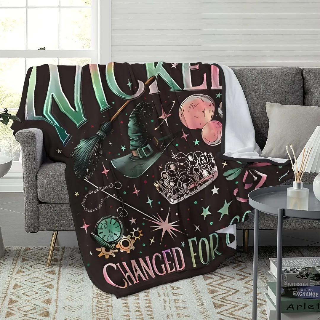 1 قطعة بطانية الهالوين المطبوعة الشريرة لكرسي الأريكة بطانية ناعمة صديقة للبشرة 2025 جديد لتزيين المنزل والهالوين