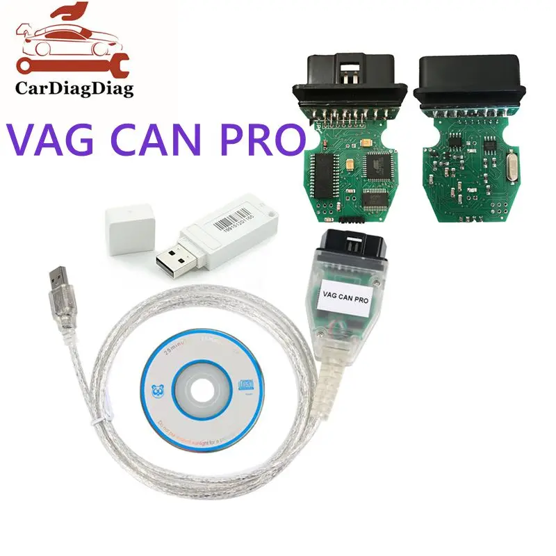 

VCP VAG Can Pro 5.5.1 с ключом OBD2 для Audi Автомобильный диагностический кабель VCP-сканер Поддержка шины UDS K Line