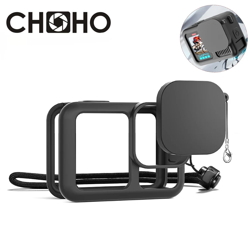 For gopro hero 13 black Accessories case Protective Housing Shell Protector  Rubber Silicone + Lens Cap Strap For go pro Hero13