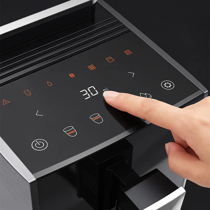 Fully Automatic Espresso Machine with Coffee Bean Grinder, Featuring A Smart Color Touchscreen and Built-in Blade Grinder