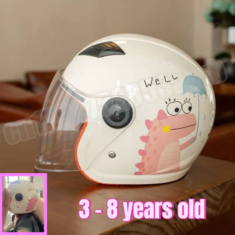 

Cartoon Kids Helmet Four Seasons General Half Face Electric motorcycle child helmet safety helmet Free Size