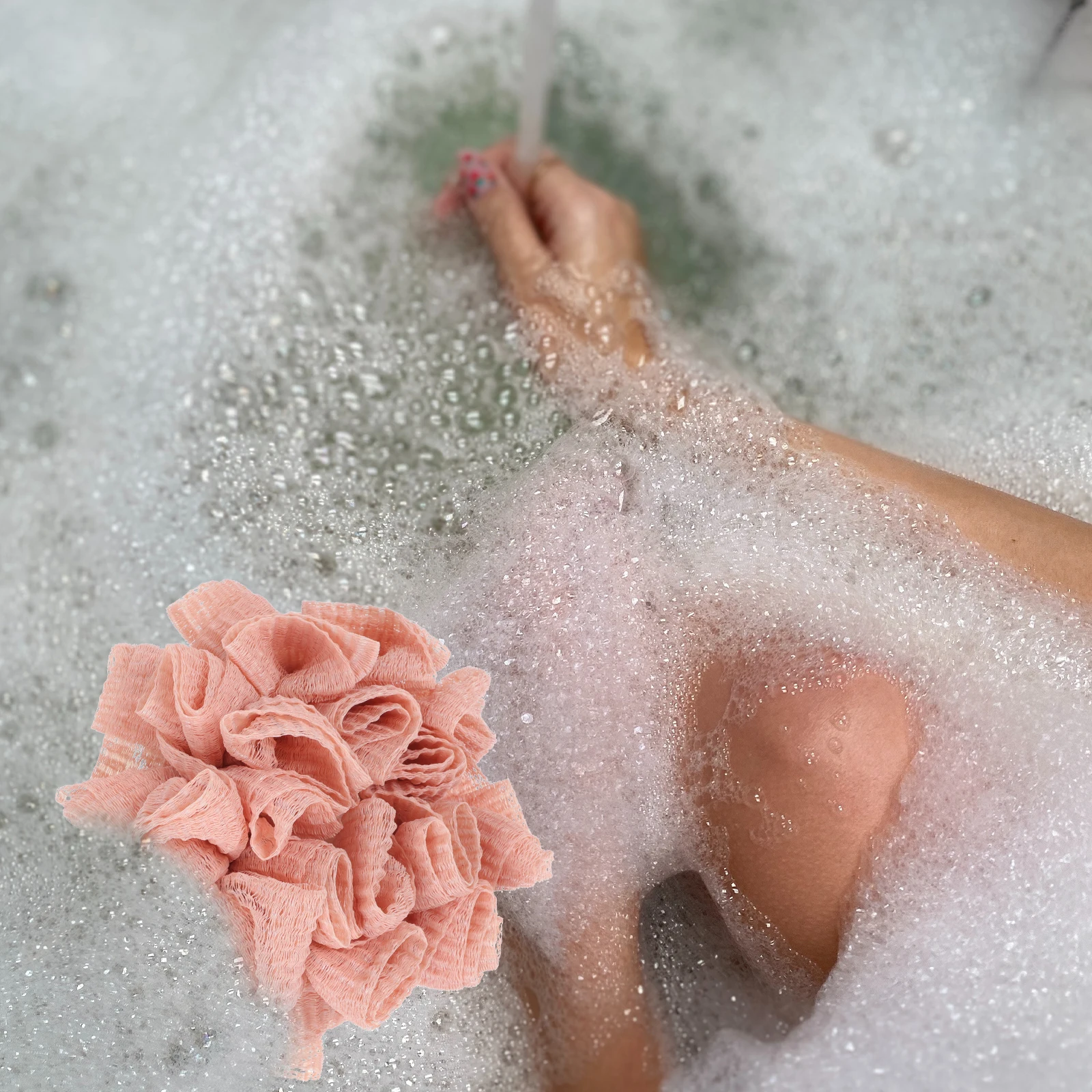 

3pcs Mermaid Tail Bath Balls Mesh Shower Scrubber Foaming Bubble Bathing Balls Home Travel Hotel Gift Hanging Rope Included