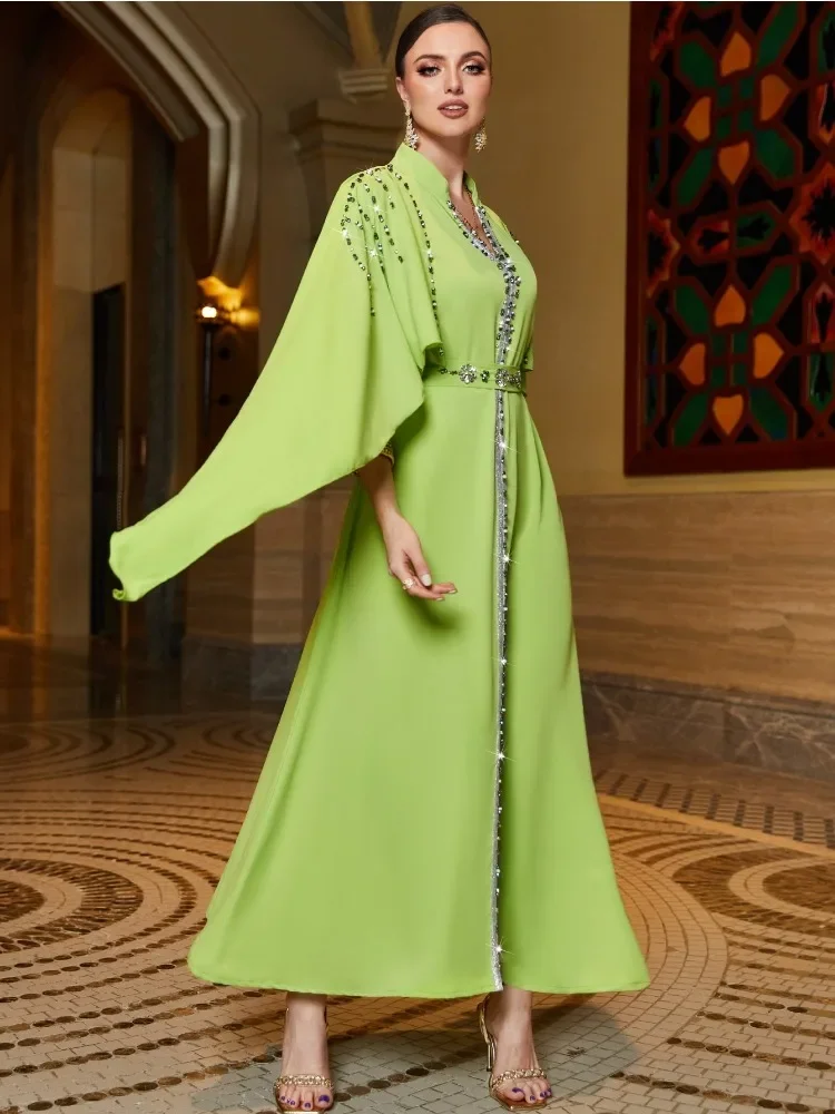 Eid Muslim Dress for Women Abaya Diamond Robe Dress Arab Women Ramadan Abayas Caftan Kaftan Elegant Vestidos 2023 Party Dresses