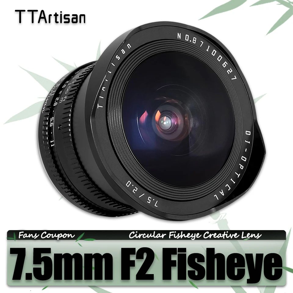 

TTArtisan APS-C 7.5mm F2 Fisheye Lens for Portrait Photography with Nikon Z Canon EOS-R M43 Fujifilm XF Panasonic L Sony E Mount