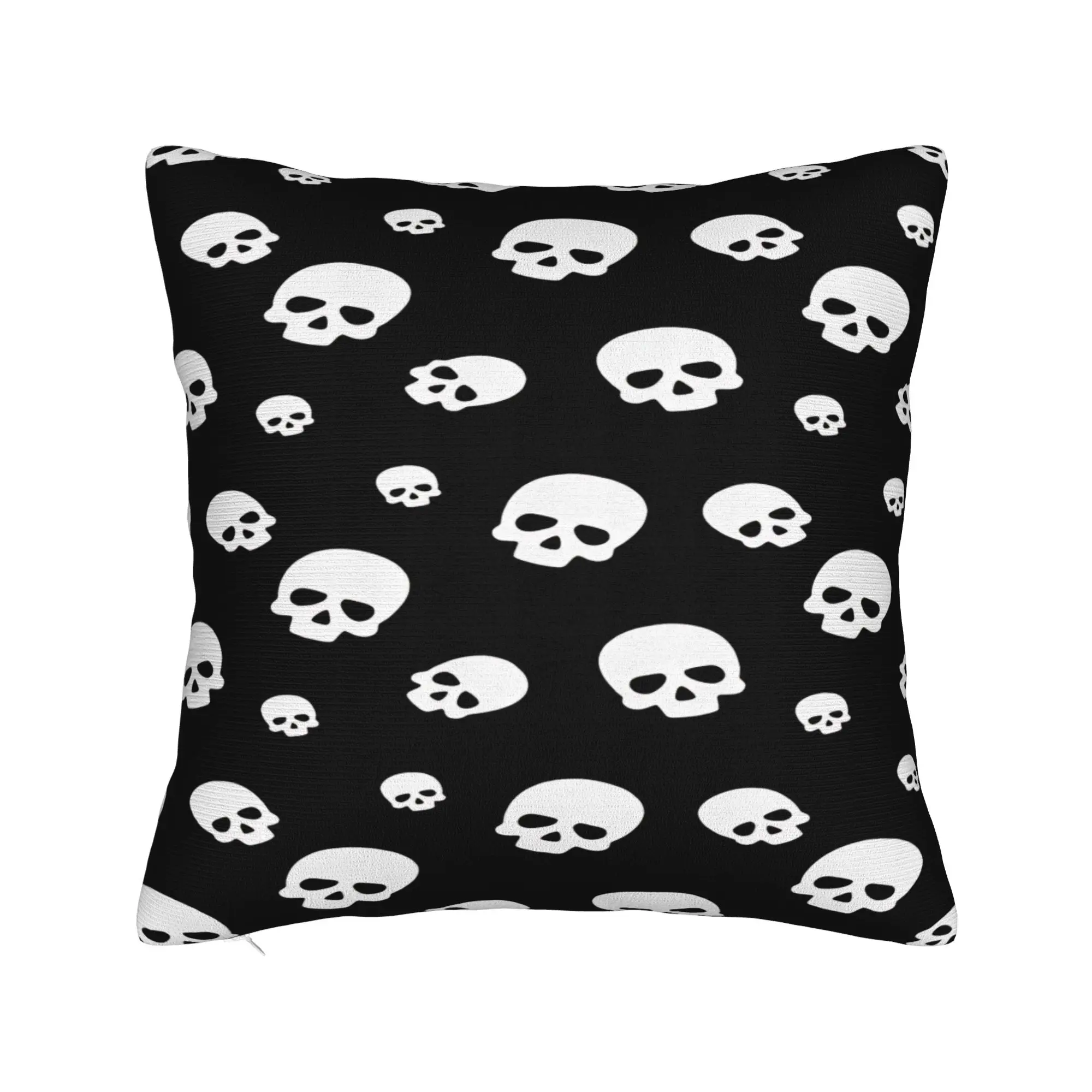 Pillow Case White Skull Silhouette Soft  Pillow Cover For Living Room Chair Kawaii Pillowcases