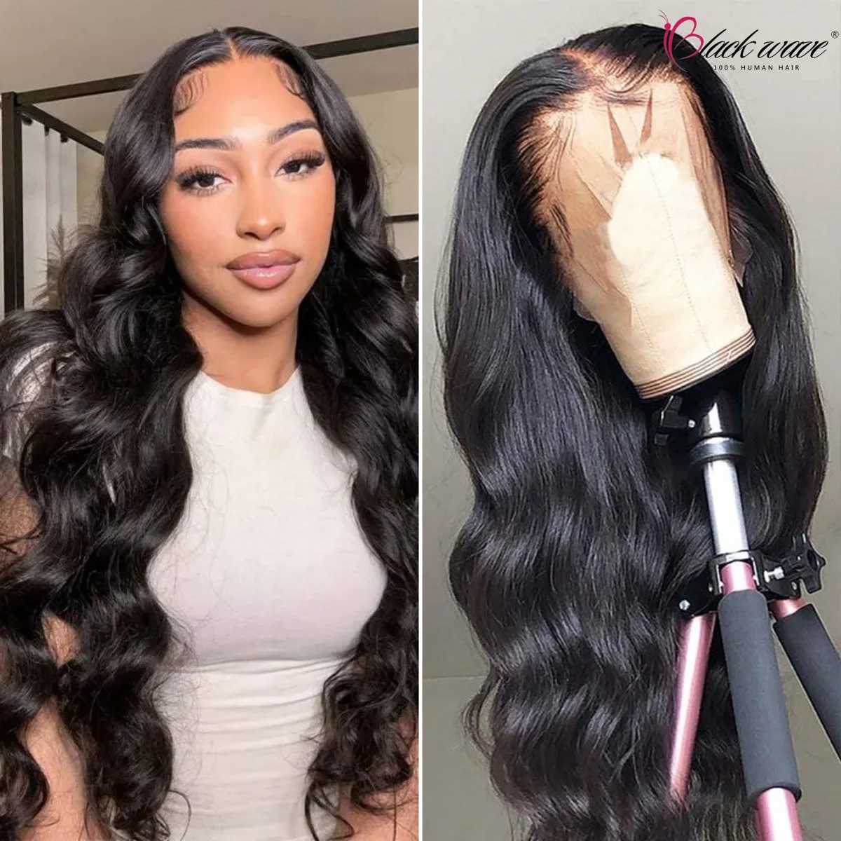 

Natural Color Long Body Wave 13x4 Lace Front Wigs 4x4 Lace Closure Wigs Brazilian Hair 100% Human Hair Wigs For Black Women