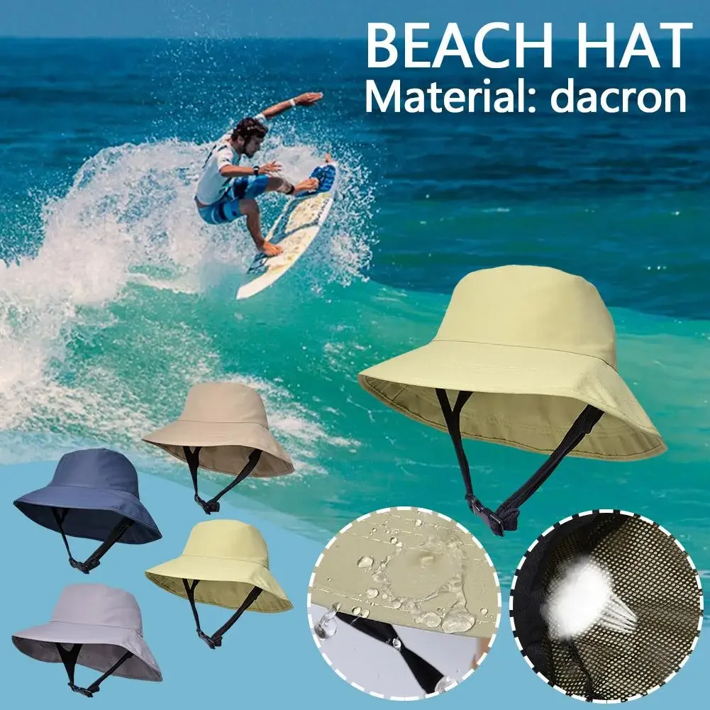 Sunscreen Surfing Cap Women\'s Men\'s Wind-proof And UV-proof Sun Hat Summer Light Breathable Outdoor Wide Brim Fisherman Hats