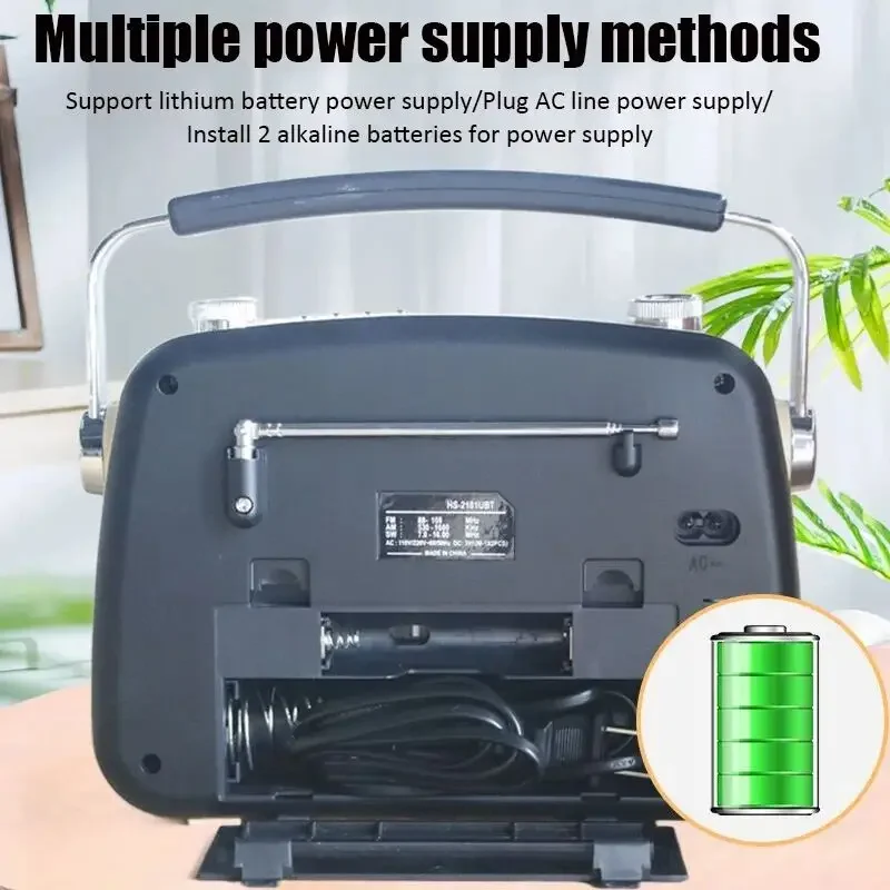 راديو FM وsw محمول عتيق ، مكبرات صوت متعددة الوظائف ، صوت ستيريو ثنائي القناة ، مشغل USB TF ، مشغل MP3 ، سماعة رأس بلوتوث تدعم TWS