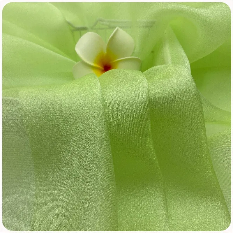 

Pearlescent gauze organza fabric fine glittering and clear Hanfu performance costumes wedding dress evening gown