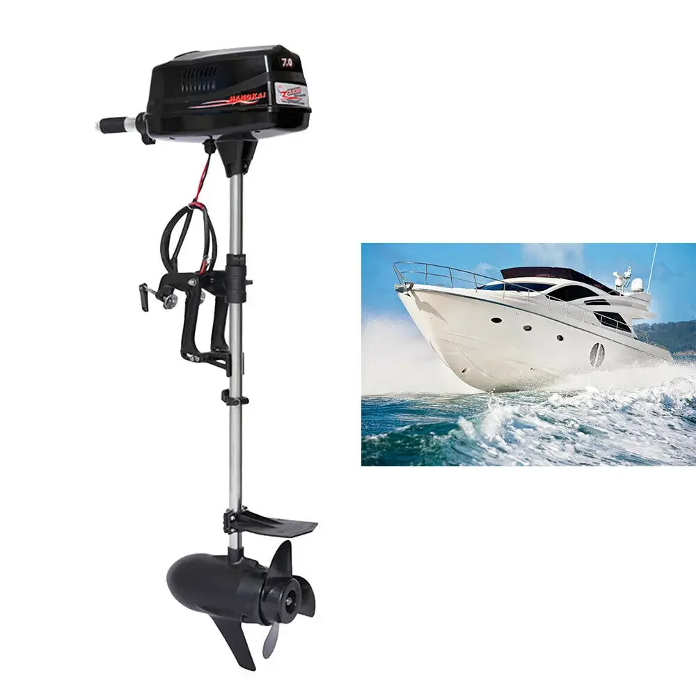 Electric 48V  Brushless Outboard Trolling Motor Rubber Fishing Boat Engine