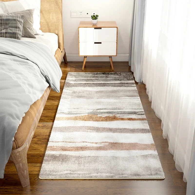 Japanese Style Wabi Sabi Style Non Slip Carpet Bed Bedroom Bedside Strip Simple Carpets Modern Fluffy Soft Thickened Highend Rug