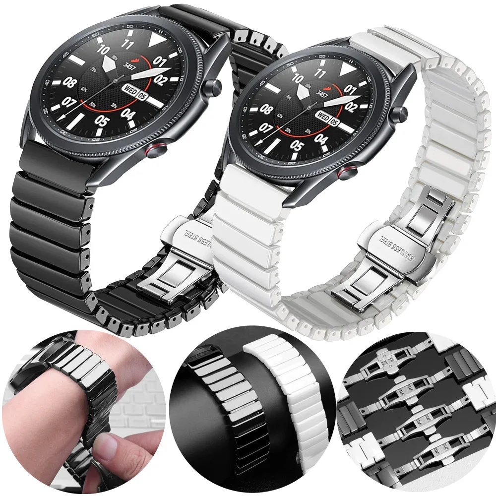 Ceramic Strap For Samsung Galaxy Watch 7/6/5/4/Huawei Watch GT6-4 Pro 46mm Frosted Ceramic Wristband For Amazfit GTR4 22mm 20mm