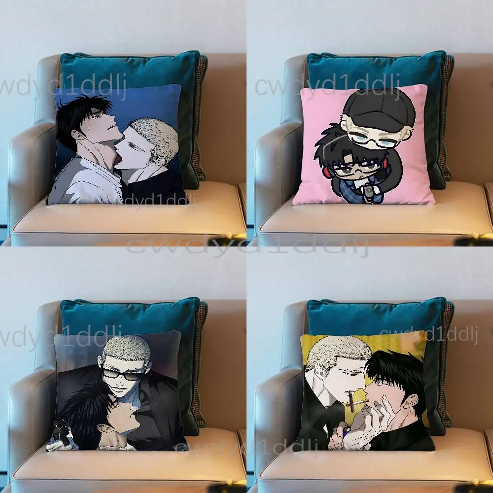 

S-Shutline Jake Shin Pillow Case Short Plush Sofa Decorative Gift Home Double-sided Printing Cushio