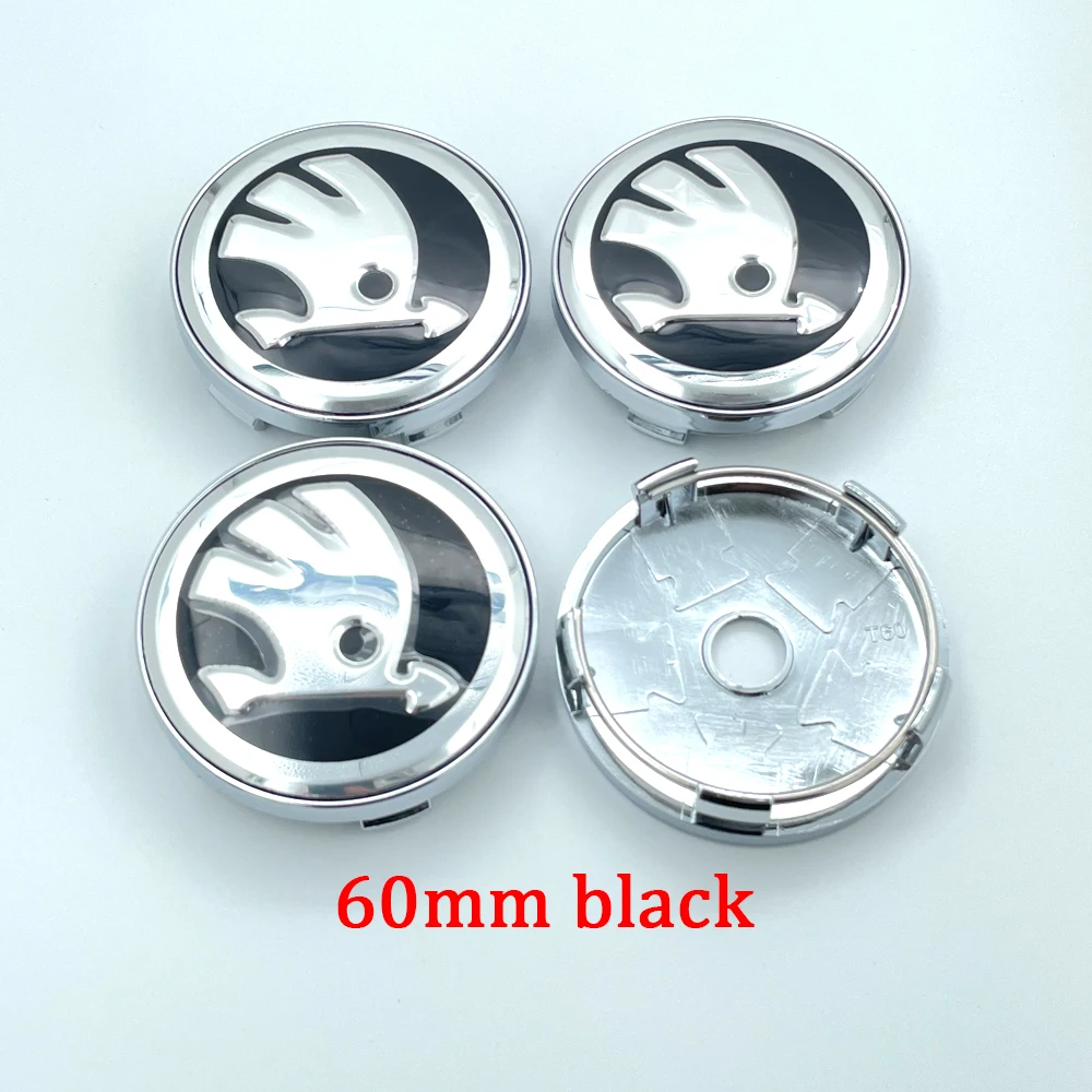 4pcs56mm 60mm 65mm Balck Green Car Wheel Hub Center Caps Cover For Skoda Octavia Fabia Superb Rapid Yeti 1J0601171 3B7601171