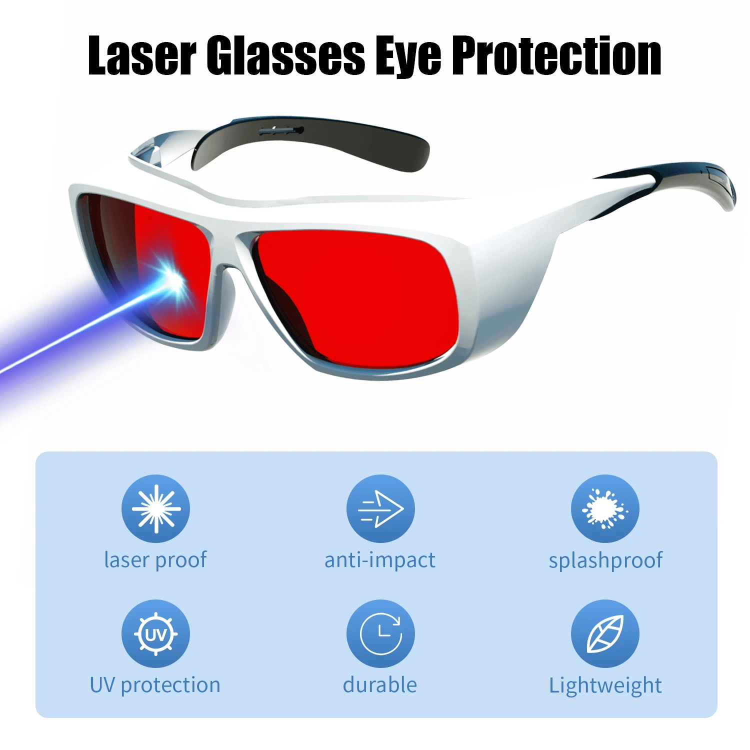 Lunettes de sécurité Laser 190-2000nm OD6 lunettes de protection Laser pour 355nm UV 450nm Laser bleu 532nm 1064nm lunettes de protection Laser