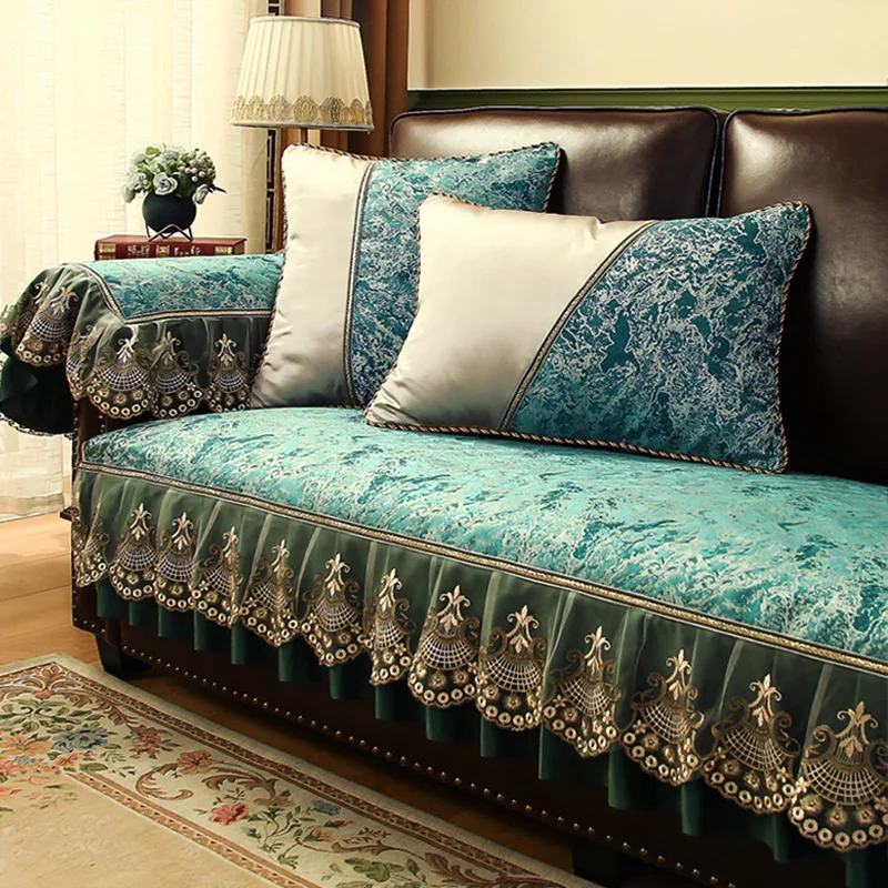 Non-slip Sofa Covers Four Seasons Universal Luxury European Slipcover Living Room Decoration Sofa Cushion Jacquard Couch Cover