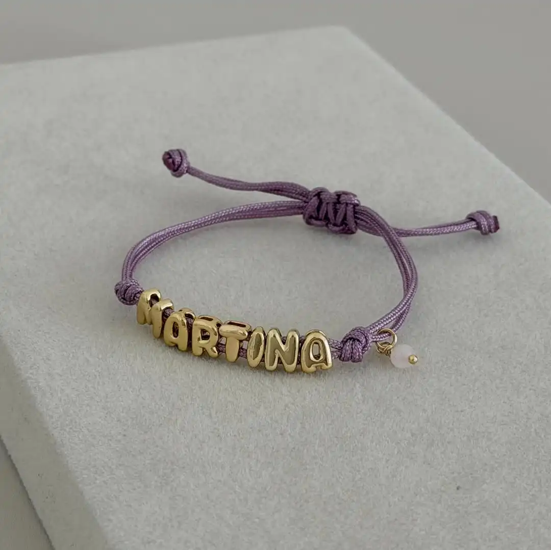 Vlen اسم مخصص سوار شخصية ثلاثية الأبعاد فقاعة رسائل أساور للنساء قابل للتعديل حبل الحد الأدنى اليدوية والمجوهرات هدية