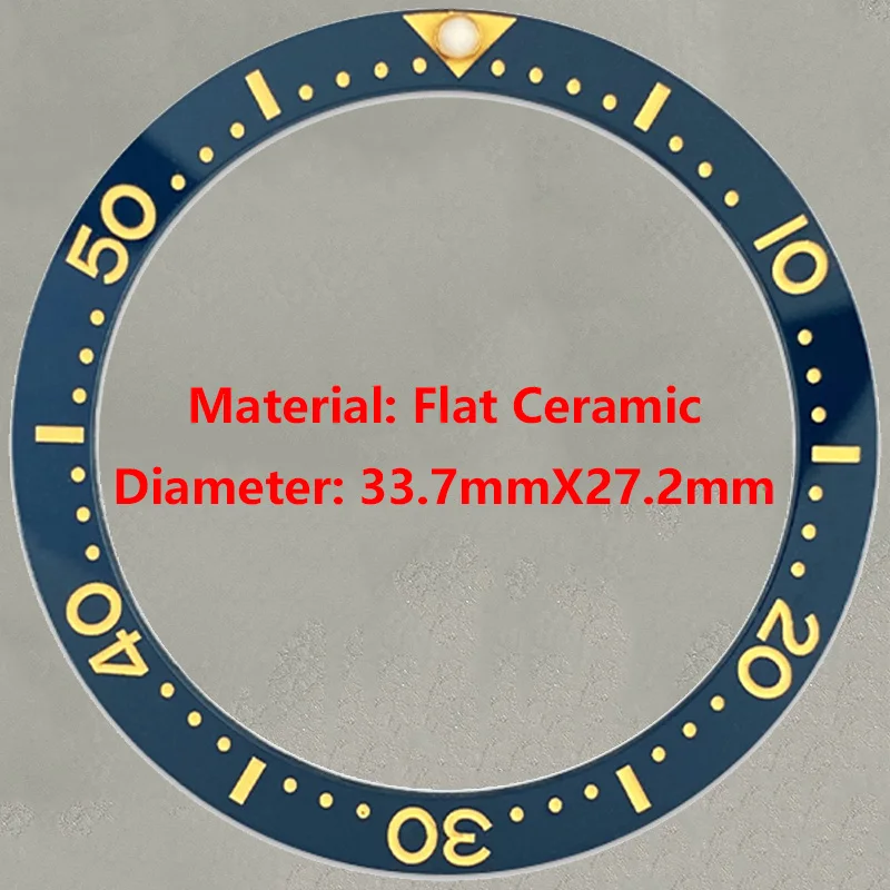 Mod 33.7mm SKX Ceramic Bezel Insert Ring Fits NH35 Watch Case Flat Ceramic Bezel Insert Spare Parts for Men Diving Watches OEM