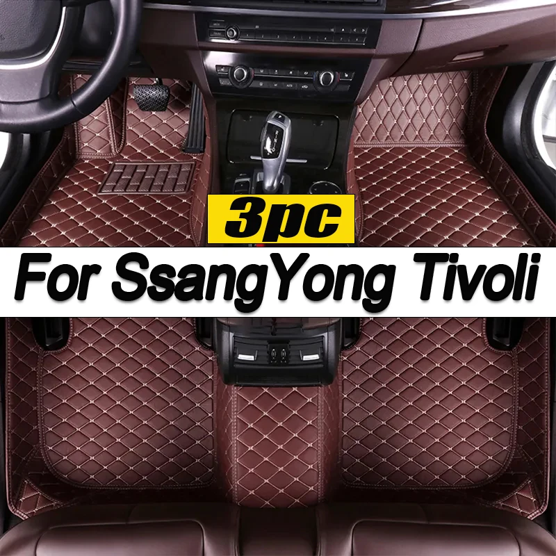 

Car Floor Mats For SsangYong Tivoli XLV Air Grand LUVi 2015~2022 Protective Pad Luxury Mat Rugs Leather Carpets Car Accessories