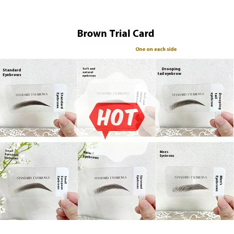 6 Pairs Brow Shape Try-On Card 6 Popular Styles For Quick Client Selection,Brow Shape Template Card,Simulates The Brow Effect
