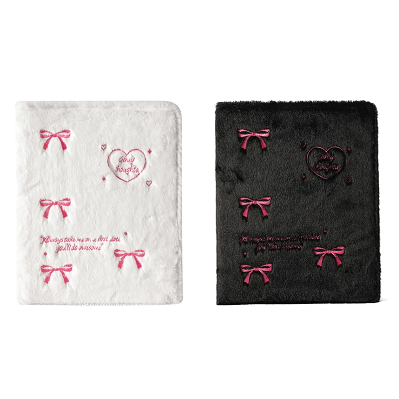 A4/A5 3 Inch Small Card Storage Bowknot Plush Photo Album Binder Photocard Collection Books Loose-leaf Photocard Holder