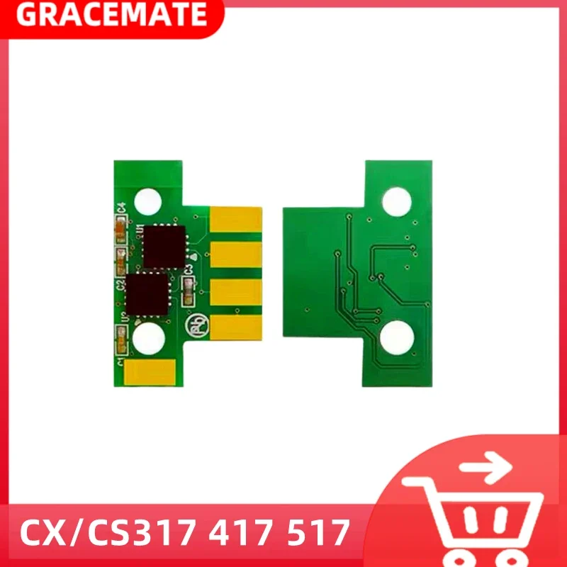 1-teiliger Toner chip kompatibel für Lexmark cs317 cs317dn cs417 cs417dn cs517 cs517de cx317 cx317dn cx417 cx417de cx517 cx517de 317