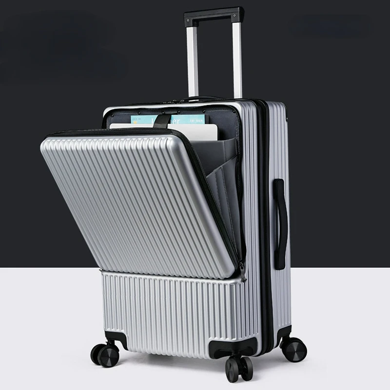 Valises de voyage à cadre en aluminium pour hommes d'affaires, chariot à roulettes universel, boîte PC, sac à bagages à roulettes, bagages à main, 20 à 26 pouces