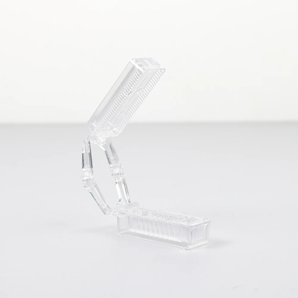 50pcs Disposable Dental Lab Plastic Articulator Anterior Half Arch Impression Tray Dental Half-Port Plastic Mold Splitting Frame