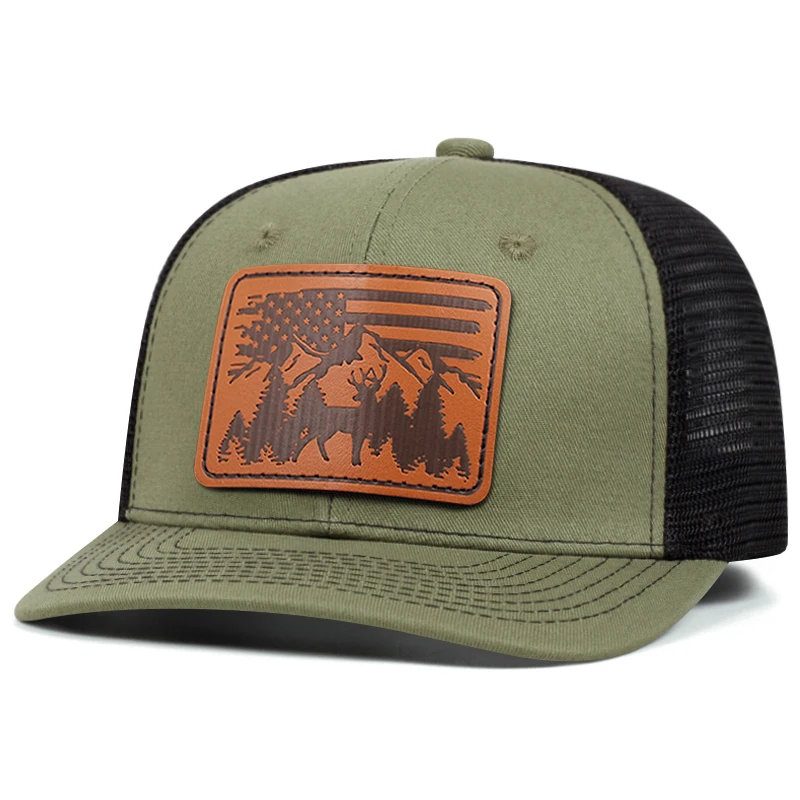 2025年ファッション新作 リチャードソンフォレストエルク フラットエッジハット ストリートヒップホップハット アウトドアレジャー サンシェードネットハット 同型ユニセックス野球帽