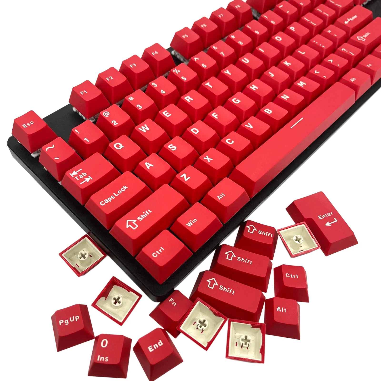 Red Keycaps PBT Cherry Keycap for MX Switch Keyboard Compatible with Layouts Such as 61/68/84/87/98/100/104/108 Keyboard Key Cap