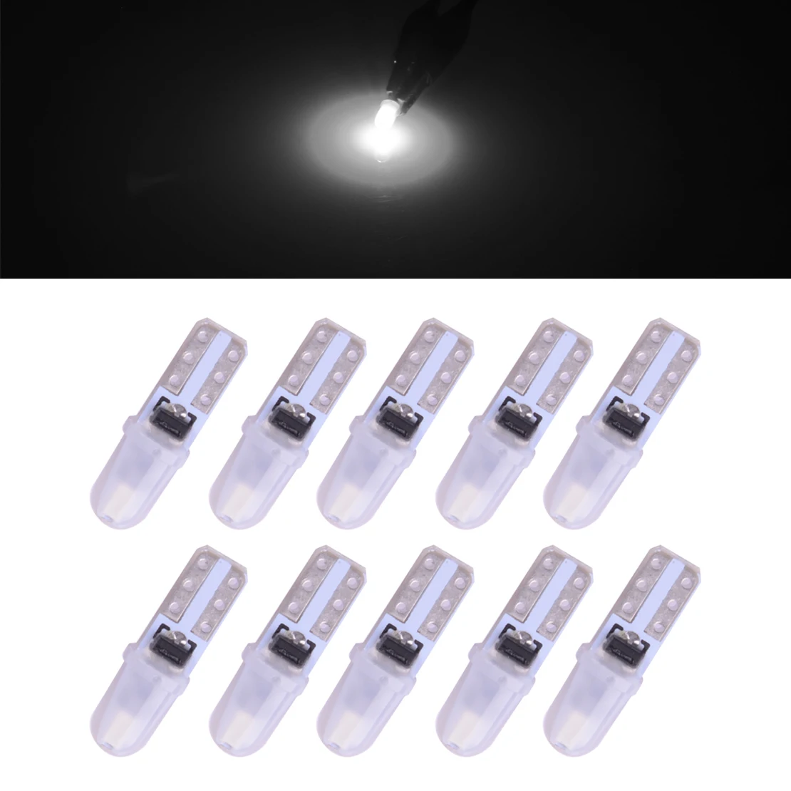 

10 шт. белый светодиодный T5 автомобильный спидометр приборная панель индикаторная лампочка 12 В 1 Вт