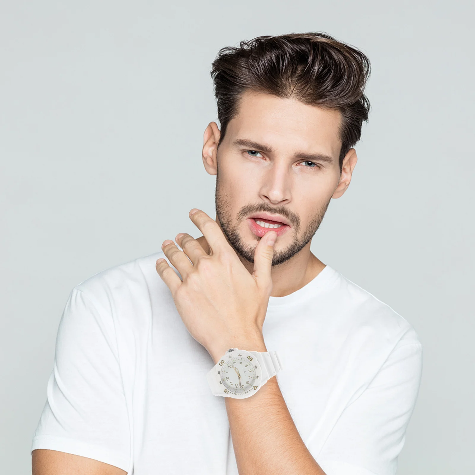 ساعة مقاومة للماء مع سيليكون - ساعة يد بنمط مطابق للأعمال والترفيه والأنشطة الداخلية والخارجية