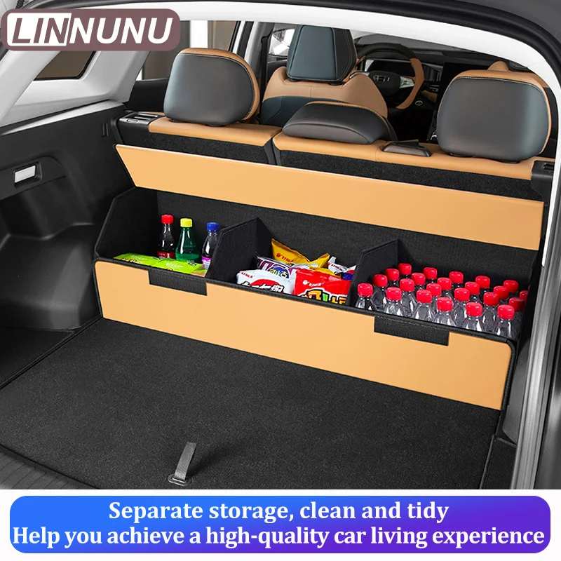 LINNUNU For Geely Atlas II Starray Boyue L Rear Trunk Storage Box Auto Organizer Car Partition Separate Storage Case Accessories